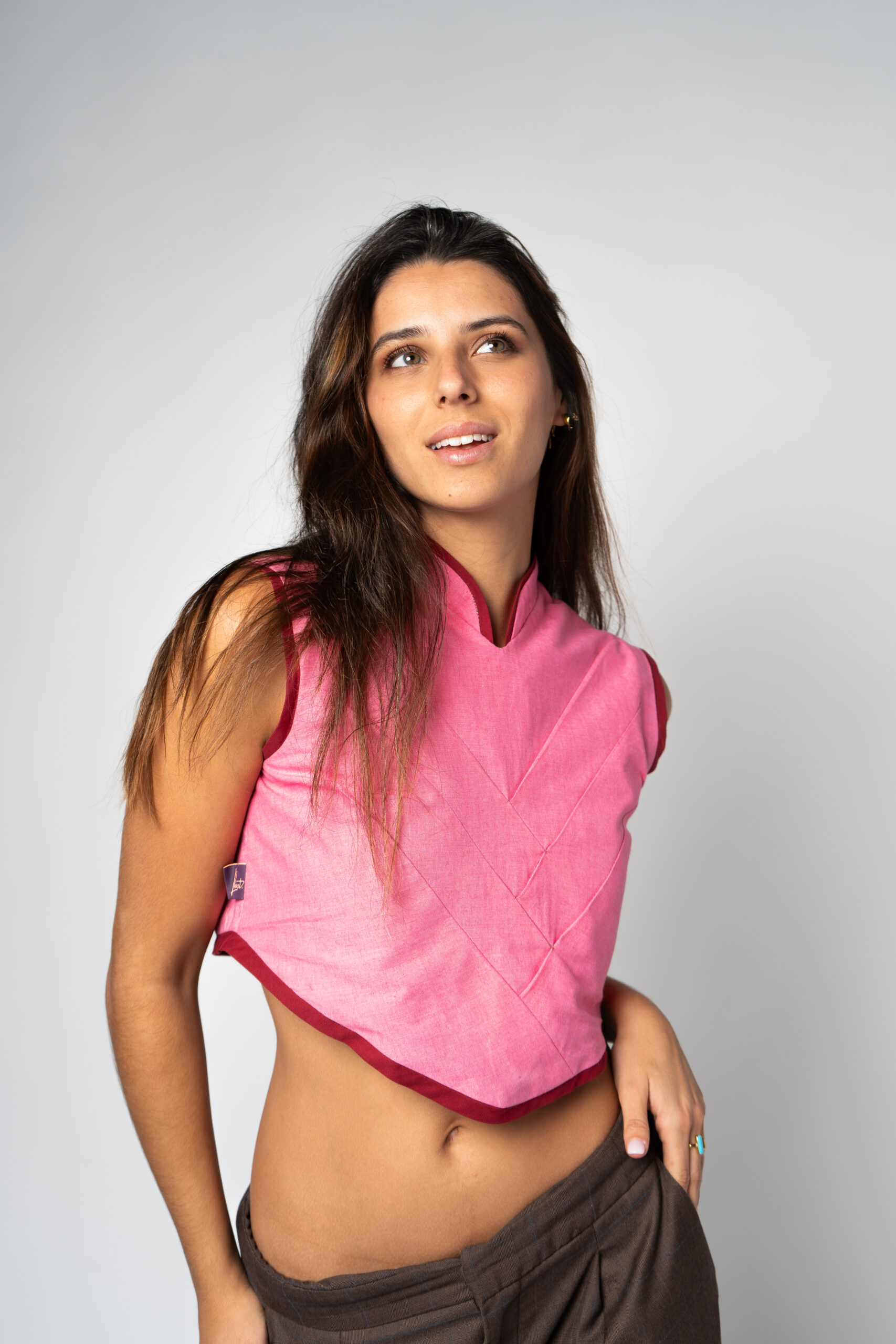 Top Origami rosa - Imagen 4